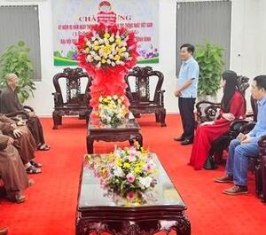 Ninh Bình: Ban Trị sự GHPGVN tỉnh chúc mừng kỷ niệm 95 năm Ngày truyền thống MTTQVN