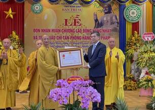 Phật giáo tỉnh Nam Định đón nhận Huân chương Lao động hạng Nhất lần thứ hai và trao Giáo chỉ tấn phong hàng giáo phẩm