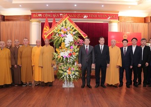 Nam Định: Ban Trị sự GHPGVN tỉnh chúc Tết Tỉnh uỷ, UBND tỉnh và các cơ quan