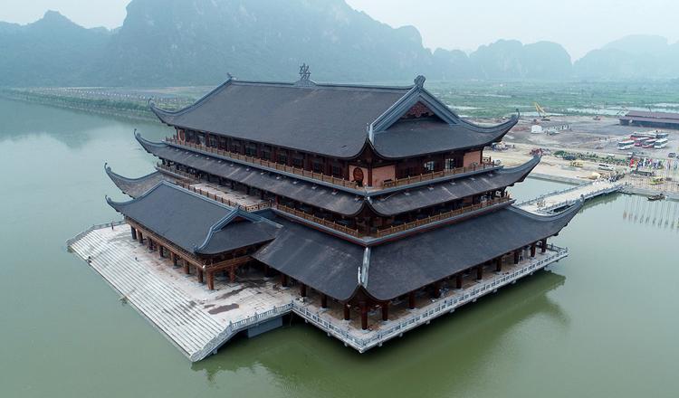 Trung tâm hội nghị quốc tế chùa Tam Chúc, nơi diễn ra Đại lễ Phật đản Vesak 2019. Ảnh: Giang Huy. 