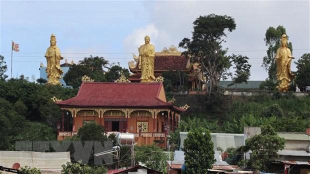 Làng chùa Đại Ninh ở huyện Đức Trọng, Lâm Đồng. (Ảnh: Đặng Tuấn/TTXVN)