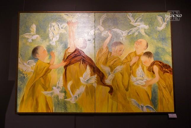 Khai mạc triển lãm “Phật giáo với hòa bình” tại Hội Mỹ thuật TP.HCM ảnh 9