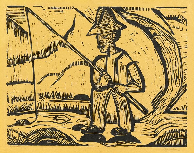 Ernst Ludwig Kirchner (1880-1938), The Fisherman, 1923. Woodcut. Nguồn: nelson-atkins.org.