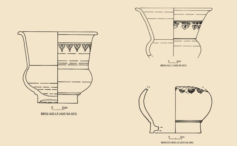 Mô-tuýp lá bồ đề trên ống nhổ, thời Trần, Hoàng thành
Thăng Long - Nguồn: Viện Nghiên cứu Kinh thành