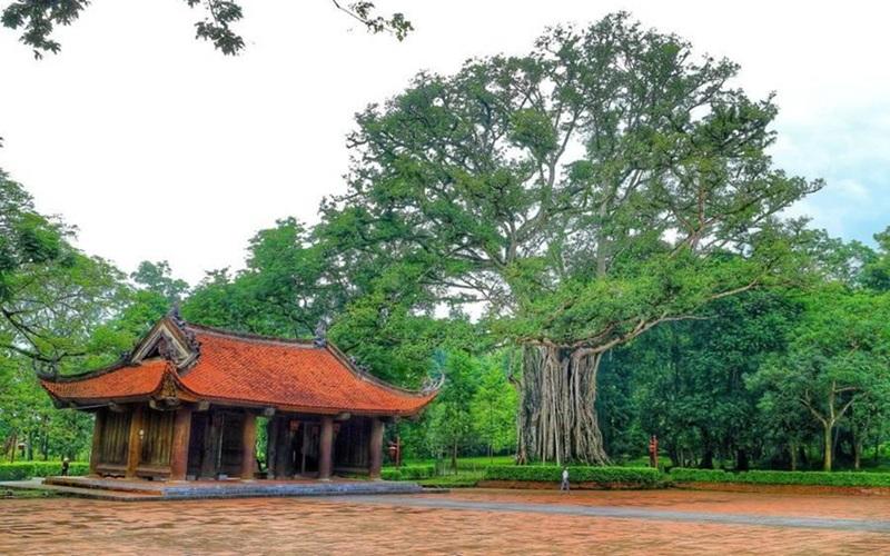 Hình minh họa: Cổng làng, cây đa, đường làng hoặc chùa làng cổ, không gian thanh tĩnh. Ảnh được tác giả cung cấp