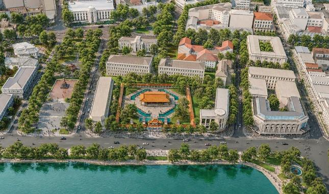 Quy hoạch dự kiến của khu vực Bưu điện sau khi phục dựng chùa Báo Ân