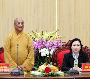 Ninh Bình: Ban Trị sự Phật giáo tỉnh thăm, chúc Tết Tỉnh ủy, HĐND, UBND, Ủy ban MTTQ Việt Nam tỉnh