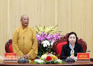 Ninh Bình: Ban Trị sự Phật giáo tỉnh thăm, chúc Tết Tỉnh ủy, HĐND, UBND, Ủy ban MTTQ Việt Nam tỉnh