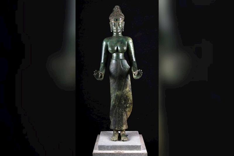 Bảo vật quốc gia tượng Bồ tát Tara có tuổi đời 1.200 năm tuổi được tìm thấy tại Phật viện Đồng Dương. Nguồn: congly.vn